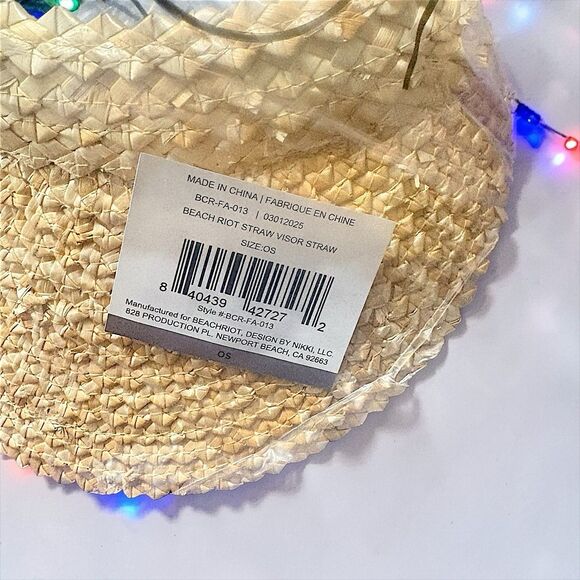 Beach Riot Tan Straw Visor NWT Summer Hat MSRP $78 main image 9